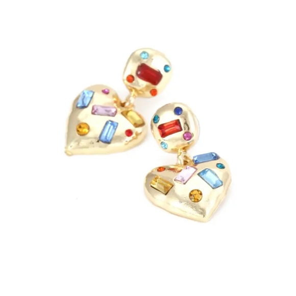 New Lightweight Heart-Shaped Alloy Earrings – Cute & Unique Everyday Jewerly - Picture 8 of 9